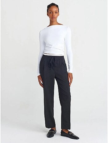 Pantalón de crepé de pernera ancha dilvin