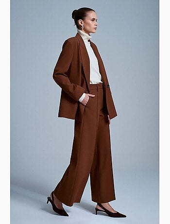 Pantalón de crepé de pernera ancha dilvin