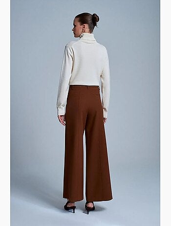 Pantalón de crepé de pernera ancha dilvin