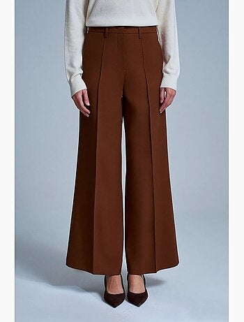 Pantalón de crepé de pernera ancha dilvin