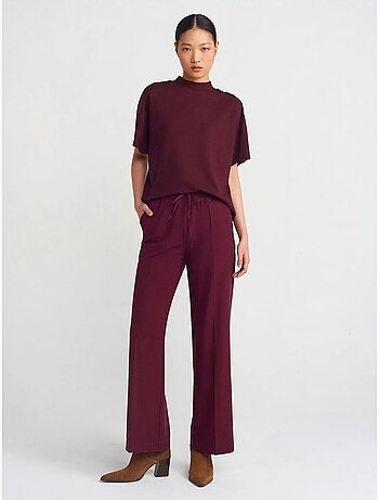 Pantalón de crepé de pernera ancha dilvin