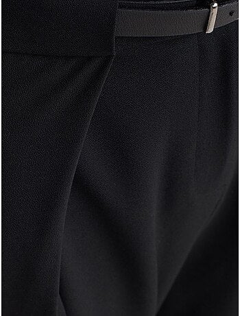 Pantalón de crepé de pernera ancha para mujer con cinturón dilvin