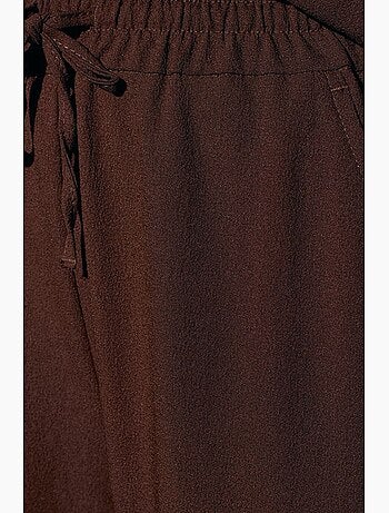 Pantalón de crepé de pernera ancha para mujer dilvin