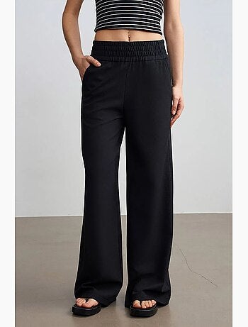Pantalón de crepé de pernera ancha para mujer dilvin