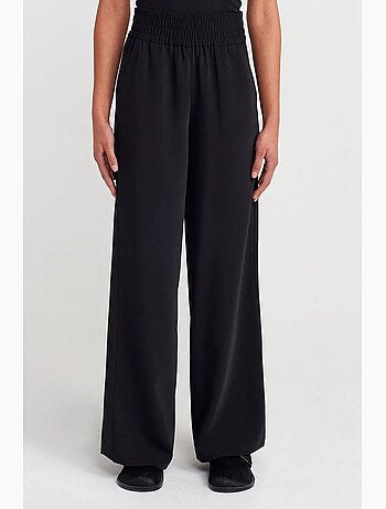 Pantalón de crepé de pernera ancha para mujer dilvin