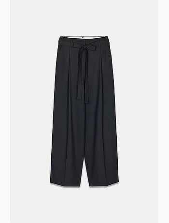 Pantalón de crepé de pernera ancha para mujer dilvin