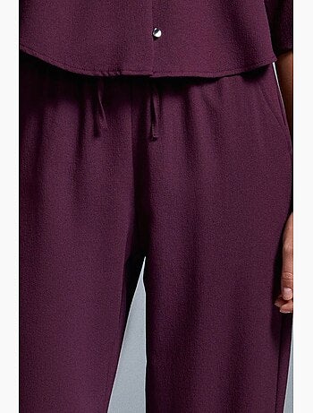 Pantalón de crepé de pernera ancha para mujer dilvin