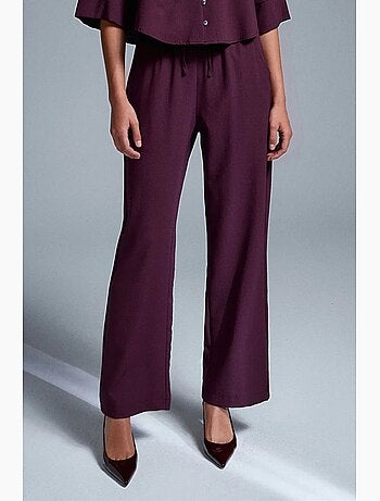 Pantalón de crepé de pernera ancha para mujer dilvin