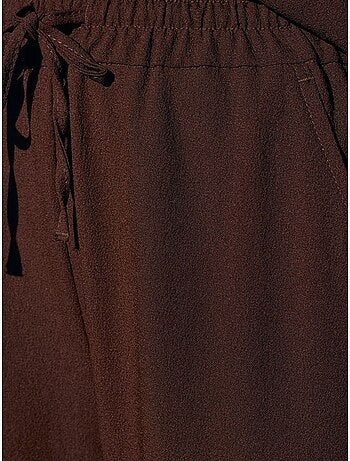 Pantalón de crepé de pernera ancha para mujer