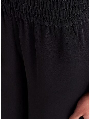 Pantalón de crepé de pernera ancha para mujer