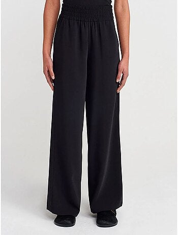 Pantalón de crepé de pernera ancha para mujer