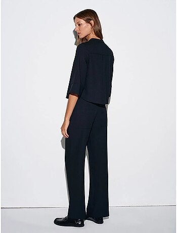 Pantalón de crepé de pernera ancha para mujer