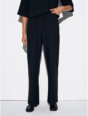 Pantalón de crepé de pernera ancha para mujer