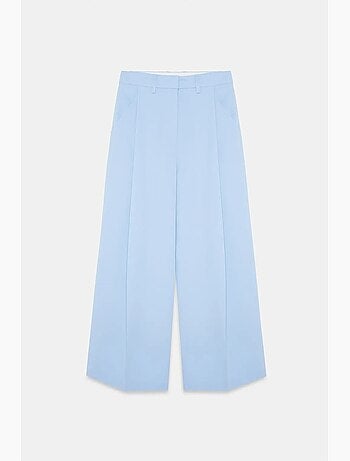 Pantalón de crepé de pernera ancha y tiro alto dilvin