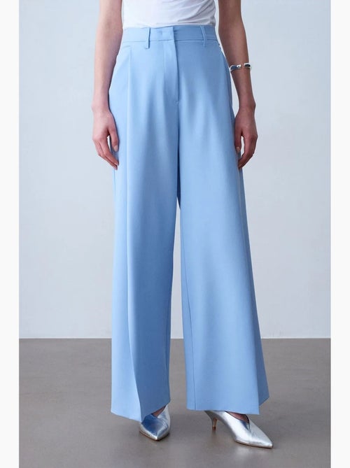 Pantalón de crepé de pernera ancha y tiro alto dilvin - Kiabi