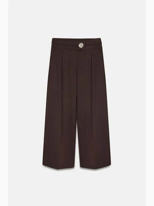 Pantalón de crepé de pernera ancha y tiro alto dilvin - Kiabi Pantalón de crepé de pernera ancha y tiro alto dilvin - Kiabi