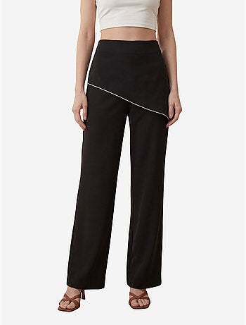 Pantalón de crepé de pierna ancha y tiro alto my fashion