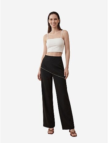 Pantalón de crepé de pierna ancha y tiro alto my fashion
