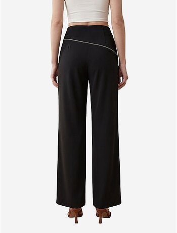 Pantalón de crepé de pierna ancha y tiro alto my fashion