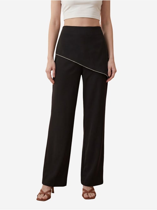 Pantalón de crepé de pierna ancha y tiro alto my fashion - Kiabi