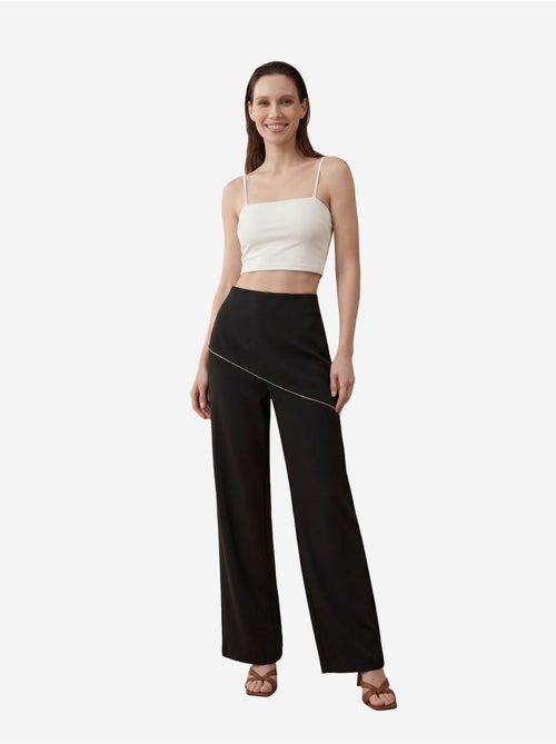 Pantalón de crepé de pierna ancha y tiro alto my fashion - Kiabi