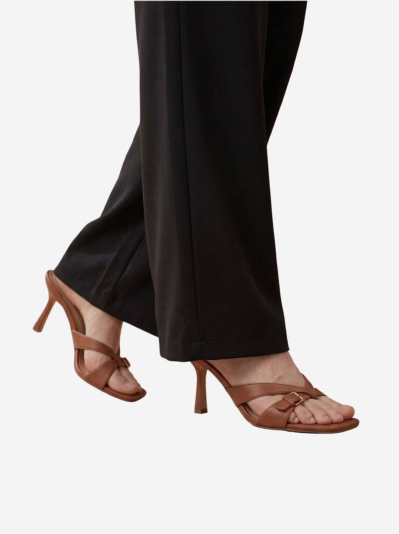 Pantalón de crepé de pierna ancha y tiro alto my fashion Negro - Kiabi