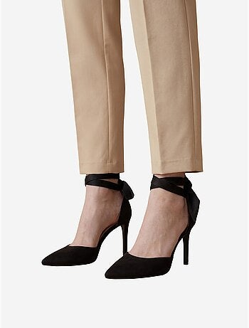 Pantalón de crepé de pierna recta y tiro alto con cinturón my fashion