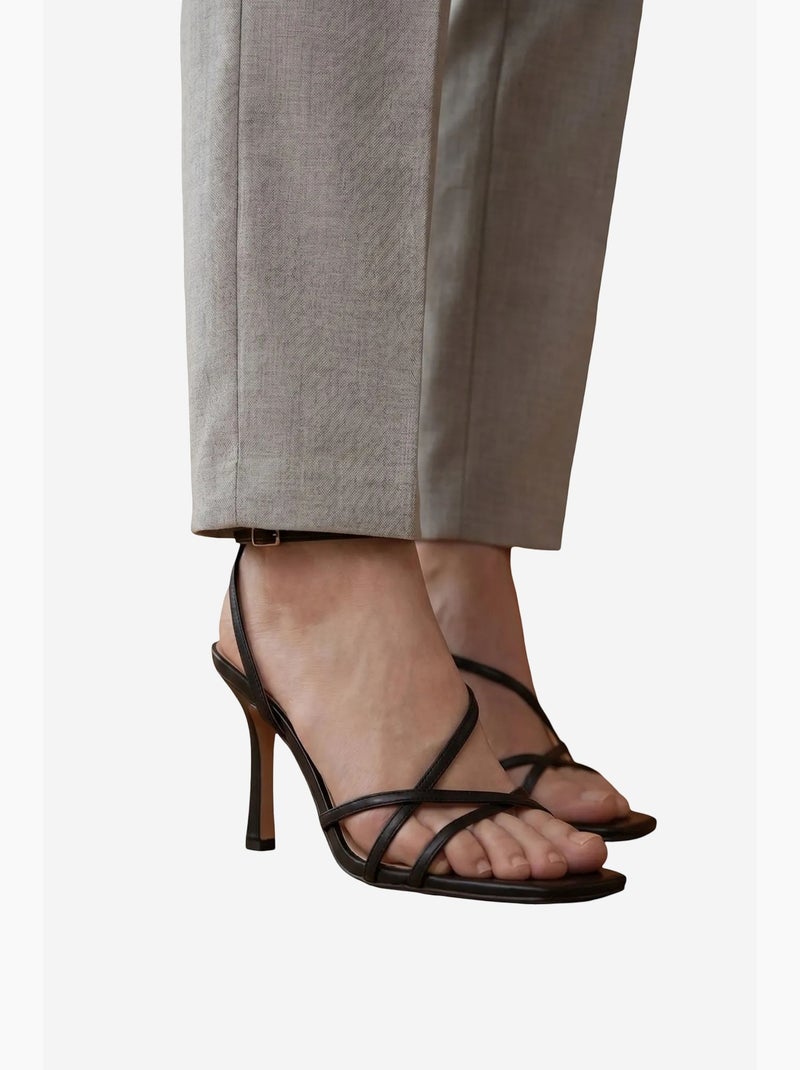 Pantalón de crepé de pierna recta y tiro alto con cinturón my fashion Gris claro - Kiabi