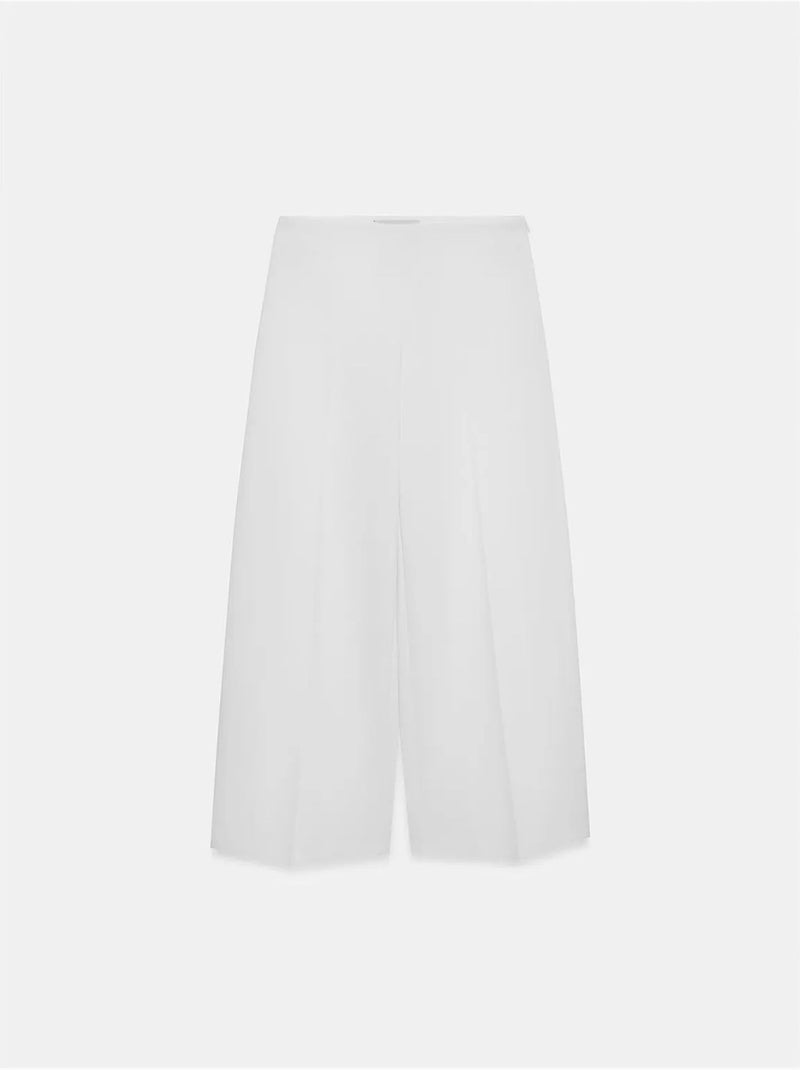 Pantalón de crepé de tiro alto y pernera ancha Blanco roto - Kiabi
