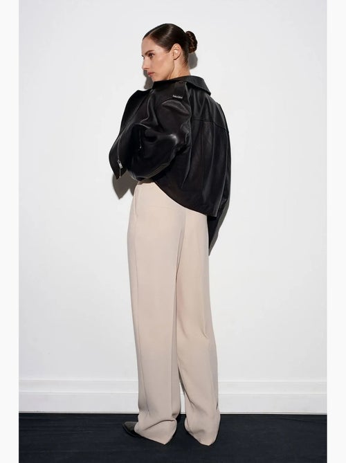 Pantalón de crepé de tiro alto y pernera ancha dilvin - Kiabi