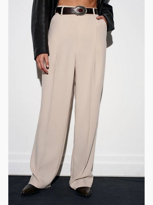 Pantalón de crepé de tiro alto y pernera ancha dilvin - Kiabi