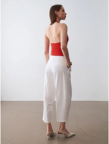 Pantalón de crepé de tiro alto y pernera ancha dilvin