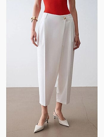 Pantalón de crepé de tiro alto y pernera ancha dilvin