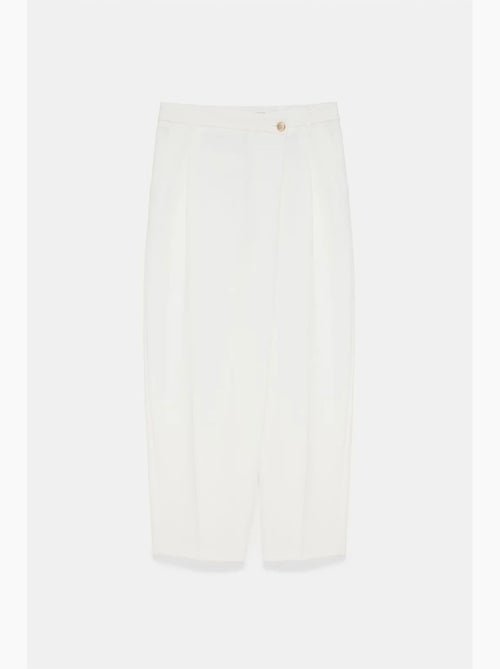 Pantalón de crepé de tiro alto y pernera ancha dilvin - Kiabi