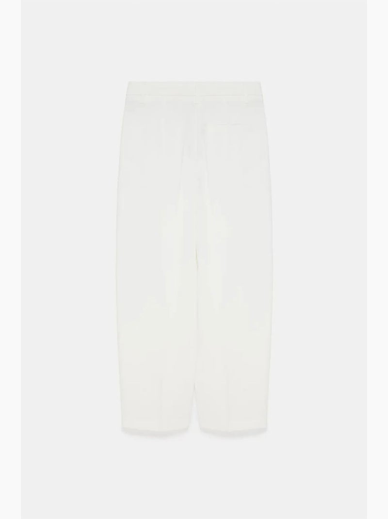 Pantalón de crepé de tiro alto y pernera ancha dilvin Blanco - Kiabi