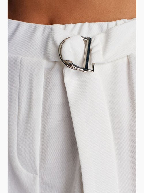 Pantalón de crepé de tiro alto y pernera ancha dilvin - Kiabi