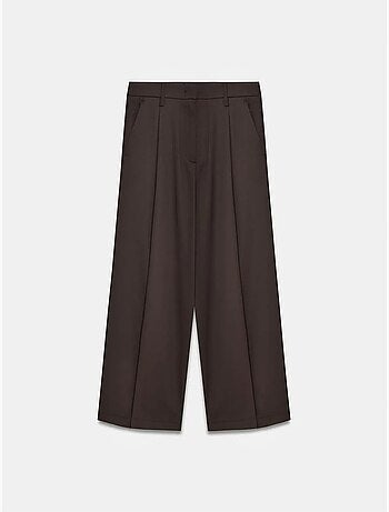 Pantalón de crepé de tiro alto y pernera ancha dilvin