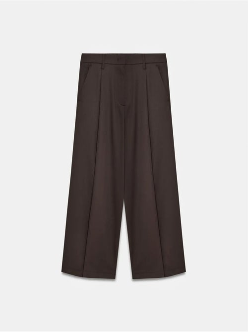 Pantalón de crepé de tiro alto y pernera ancha dilvin - Kiabi