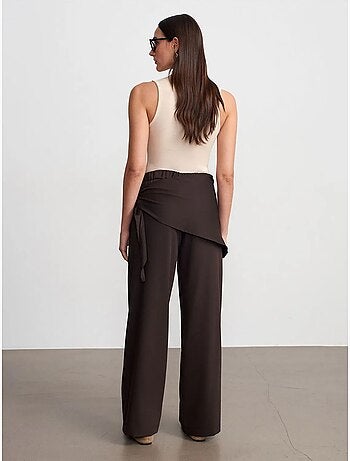 Pantalón de crepé de tiro alto y pernera ancha dilvin