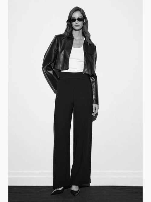 Pantalón de crepé de tiro alto y pernera ancha dilvin - Kiabi