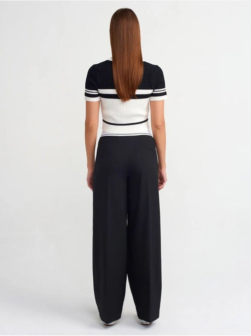 Pantalón de crepé de tiro alto y pernera ancha dilvin - Kiabi