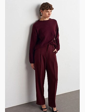 Pantalón de crepé de tiro alto y pernera ancha dilvin