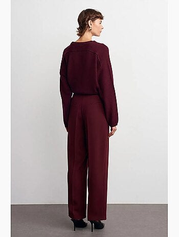 Pantalón de crepé de tiro alto y pernera ancha dilvin