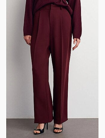 Pantalón de crepé de tiro alto y pernera ancha dilvin