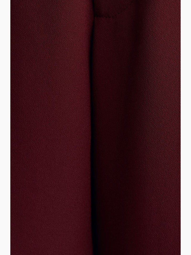 Pantalón de crepé de tiro alto y pernera ancha dilvin Rojo burdeos - Kiabi
