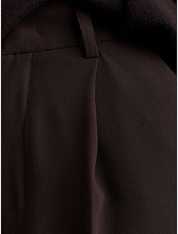 Pantalón de crepé de tiro alto y pernera ancha