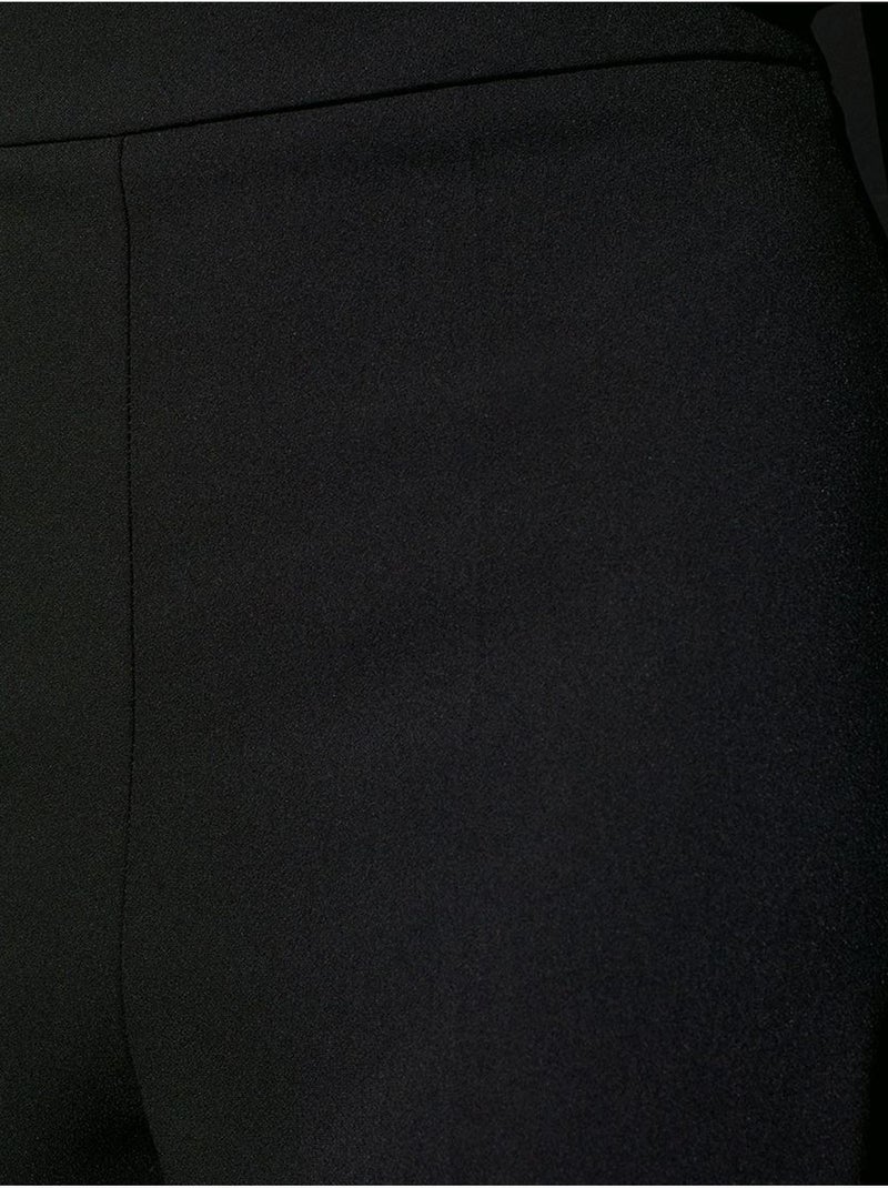 Pantalón de crepé de tiro alto y pernera ancha Negro - Kiabi