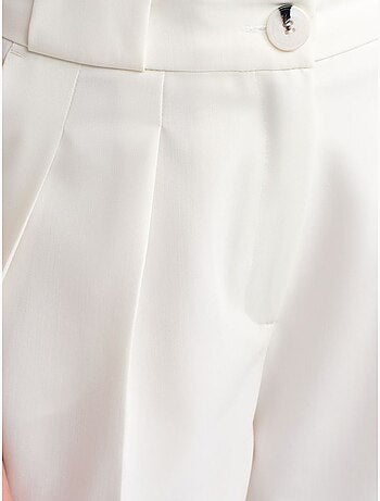 Pantalón de crepé de tiro alto y pernera ancha para mujer dilvin