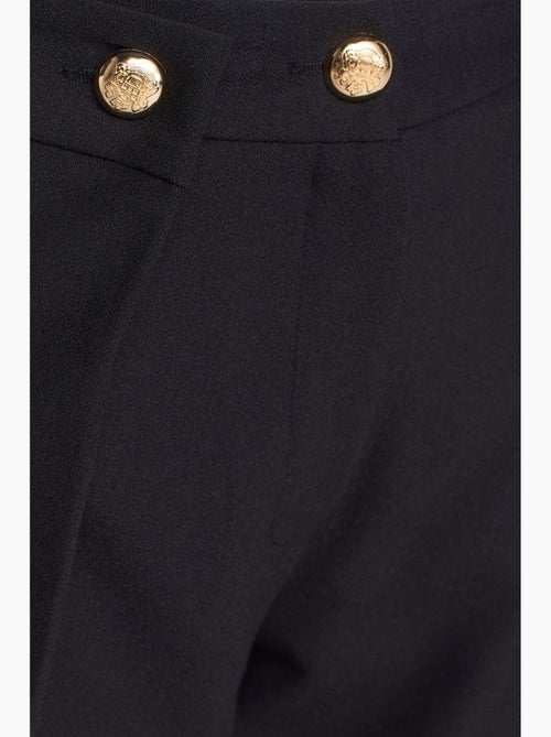 Pantalón de crepé de tiro alto y pernera ancha para mujer dilvin - Kiabi Pantalón de crepé de tiro alto y pernera ancha para mujer dilvin - Kiabi