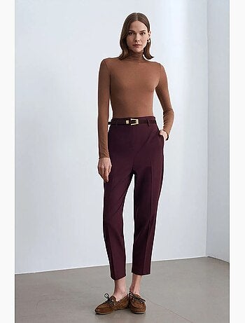 Pantalón de crepé de tiro alto y pernera recta dilvin